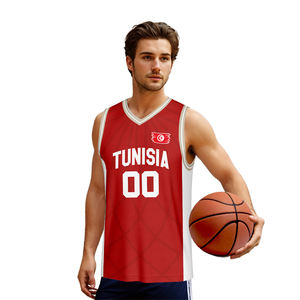 <span class=keywords><strong>Camiseta</strong></span> <span class=keywords><strong>de</strong></span> <span class=keywords><strong>Baloncesto</strong></span> Personalizada con Rayas Diagonales Rojas y Blancas, 100% Poliéster, Transpirable, sin Mangas, Cuello en V, con Transferencia Térmica - Product Image 4