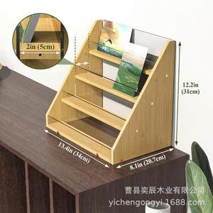 Wooden Multi Tier <b>Display</b> <b>Rack</b> Natural Color 3 Layers Desktop Storage For Cards And Miscellaneous Items - Product Image 2