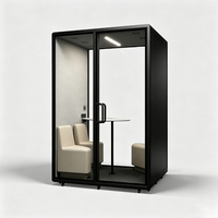 Cabine Acoustique Modulaire pour 2 Personnes – Poste de Travail Privé, Espace de Coworking, Salle de Conférence Insonorisée, Dimensions Personnalisables