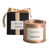 Cadeau de luxe Personnalisé Boîte De Marque de Parfum À La Maison De Cire De Soja À la Main Or Étain Bougie Parfumée