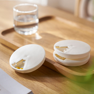 Portable Pillbox Seven Day Travel Size Rotating Compartment Medicine Storage Case White - Product Image 3