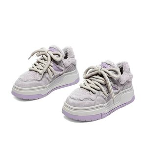 Dropshipping Tenis Feminino Plataforma Casual Female Fur U Thick Sole Shoe Women High Platform Sneakers - Product Image 2