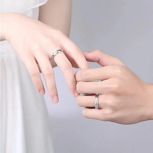 Anillo de compromiso con frase I Love You para hombre y mujer, joyería de boda, compromiso, romántico, chapado en plata S925 - Product Image 2
