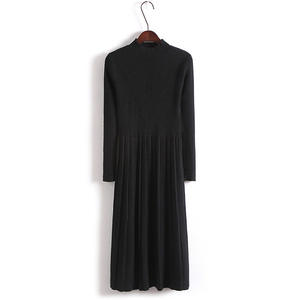 Y211005 <span class=keywords><strong>Vestito</strong></span> Lungo da Donna in Tinta Unita a Collo Alto in <span class=keywords><strong>Maglia</strong></span> Autunno Inverno Caldo Abito a Trapezio per Feste Natalizie - Product Image 3