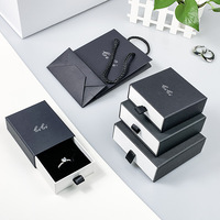 Boîtes à bijoux de luxe écologiques en gros, emballage en carton ultra-fin avec fermeture éclair et poignée, impression de logo personnalisée pour cadeaux