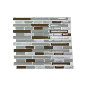 Nhà bếp backsplash Mosaic Ốp tường chịu nhiệt 3D vỏ và dính dán trang trí