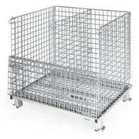 DONGJIAN Conteneurs en treillis métallique pliables empilables de stockage industriel Cage à palettes pliable avec roues ou séparateurs pour l'automobile