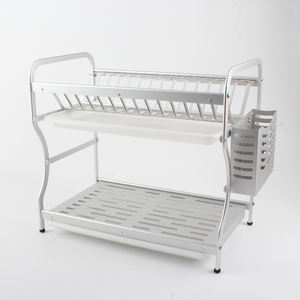 Escurridor de Platos de Aluminio de 2 Niveles Premium con Bandeja de Drenaje Extraíble y Portautensilios - Product Image 3