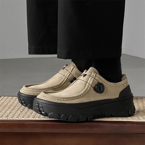 Zapatos de tacón bajo para hombre, mocasines de gamuza vintage de tacón bajo que aportan comodidad para su uso, ideales para el uso casual en invierno. - Product Image 2