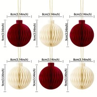 Umiss Décorations de Noël Écologiques : Lanternes et Boules en Papier pour Arbre de Noël, Ornements Artisanaux avec Aimant pour la Maison