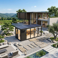 Maison modulaire préfabriquée en alliage d'aluminium COCOVIA, double vitrage trempé, système d'énergie solaire