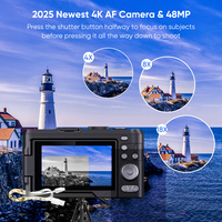 Appareil photo numérique Zoom 16X Écran 2.8 "Piles rechargeables 32GB Étanche Antichoc Vidéo 4K Carte SD Stabilisée Vintage