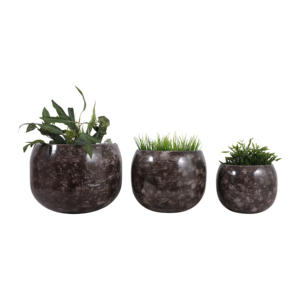 Ensemble de jardinières rondes modernes en métal pour intérieur et extérieur, pots décoratifs pour entrée, salon, bureau - Product Image 2