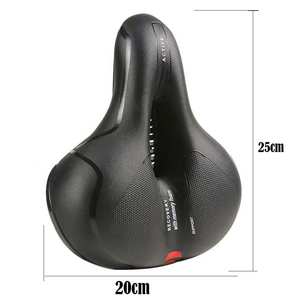 Sella per bici con superficie in pelle con cuscino cavo assorbente - Product Image 3