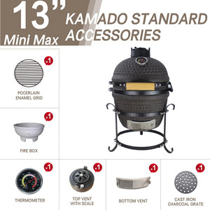Parrilla <span class=keywords><strong>Kamado</strong></span> Argentina Portátil Auplex de 13-29 Pulgadas, Cerámica Ecológica, Impermeable, con Control Táctil de un Solo Toque, para Exteriores - Product Image 4