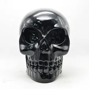 Schlussverkauf Halloween Feiertag 3D-Schädel Fiberglas-Skulptur für Dekor handbemaltes riesiges Skelett Harz-Statue Kunstgeschenke