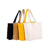 Grand sac d'épicerie portable réutilisable de couleur unie de haute qualité, sac en coton personnalisé avec logo de sangle