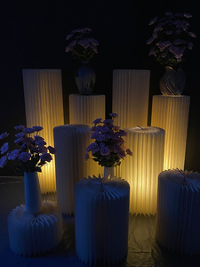 Gấp trụ cột bệ hộp Bánh Cưới Chủ đứng giấy hình trụ tráng miệng Bảng hiển thị kệ - Product Image 6