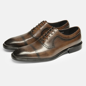 Men's Leather Business Formal Dress Leather Upper Cowhide Casual Summer High-end Block <b>Heel</b> Premium Brand Breathable - Product Image 6
