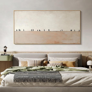 <span class=keywords><strong>Cuadro</strong></span> de paisaje minimalista pintado a mano sobre lienzo, pintura al óleo, imagen de silueta en tonos neutros, decoración de <span class=keywords><strong>fondo</strong></span> para sofá de sala de estar - Product Image 3