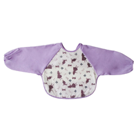 Bavoir pour bébé en coton personnalisé Bavoirs pour bébé à manches longues imperméables EVA écologiques avec poche à nourriture