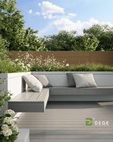 Planche de terrasse en composite bois-plastique, design contemporain lisse, résistant aux UV, durable, terrasse extérieure de 7 mm avec garantie de plus de 5 ans