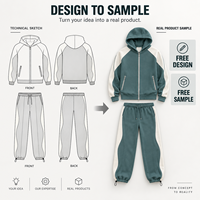 Ensemble sweat à capuche et jogging pour homme personnalisé, 2 pièces, en molleton de coton, avec blocs de couleur et poches zippées, pour tenue décontractée quotidienne