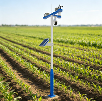 Station météo solaire tout-en-un pour l'agriculture, moniteur IoT sans fil multi-paramètres avec capteur de vent/pluie/température/humidité