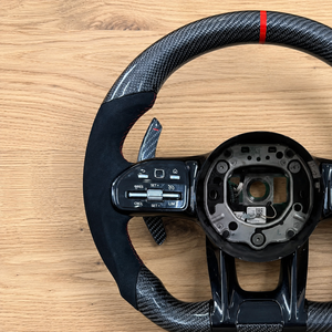 Volant en fibre de carbone <span class=keywords><strong>Mercedes</strong></span> pour AMG W204 W205 C63 C63S W176 W177 W166 Volant personnalisé - Product Image 6