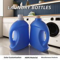 Bouteilles de détergent liquide à lessive en PE HDPE 1L 2L 3L 5L rondes personnalisables avec impression de logo pour utilisation de shampoing, lotion et maquillage