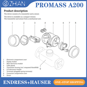เครื่องวัดอัตราการไหลแบบ Coriolis รุ่น Proline Promass A200 ของ Endress+Hauser ของแท้ใหม่เอี่ยม สำหรับอัตราการไหลต่ำมาก - Product Image 2