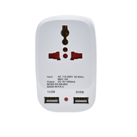 Adaptateur de voyage universel en gros pour prises EU/UK/US/Afrique du Sud/Inde, chargeur double USB 1A 5V AC