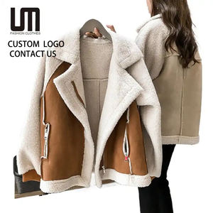 Ingrosso OEM Tendenze Moda Invernale Abbigliamento Donna Streetwear Casual Giacche Spesse e Comode da Moto Cappotti in Pelliccia e Lana - Product Image 1