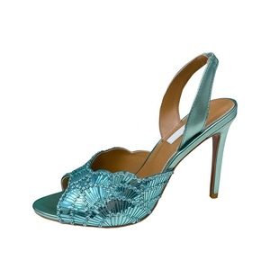 Sandalias Casuales de Moda Europea y Americana 2026 con Diseño de Escamas de Sirena, Punta Puntiaguda, Tacón de Aguja, Zapatos de <span class=keywords><strong>Mujer</strong></span> con Suela de Cuero Genuino - Product Image 5