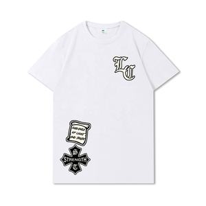 Jersey de cuello redondo de algodón 100% de alta calidad, gran oferta de verano, Camiseta con estampado de energía oscura de estilo callejero, diseño personalizado, tela ODM lavada - Product Image 2