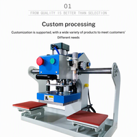 Presse à transfert thermique pneumatique semi-automatique à double station pour l'impression de logos et d'étiquettes de vêtements