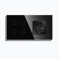 Bingoelec Home Tuya Interruptores y Enchufes Eléctricos Inteligentes WiFi de Pared con Pantalla Táctil de 1/2/3/4 Gang para la UE