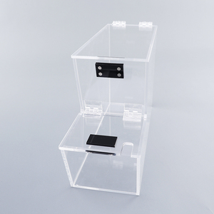 Caja de dulces abatible apilable de doble <span class=keywords><strong>apertura</strong></span> acrílica transparente personalizada, tarro de almacenamiento magnético para supermercados y tiendas minoristas - Product Image 3