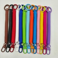 Porte-clés spiralé rétractable personnalisé avec ressort et bobine Porte-clés corde élastique de sécurité avec fermoir homard