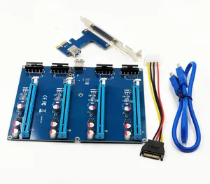 Kit de expansión PCI-E 1x, tarjeta elevadora PCIE x16 x1 a, 1 a 4 puertos, interruptor PCI Express, Multiplicador