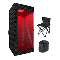Lampu merah Sauna inframerah portabel, kotak Sauna CE sudut dalam ruangan pribadi portabel inframerah jauh ruang Sauna