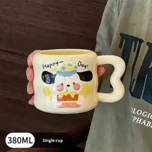 Practical <b>Ceramic</b> Mug Set with Lid and Spoon Cartoon Design Style for Business Gifts Best Friends and Girls' Birthdays - Product Image 6