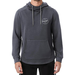 Venta al por mayor de cuello alto otoño sudaderas Slim Fit ligero Casual Street Wear cuello alto hombres Sudadera con capucha con Bolsillo grande - Product Image 5