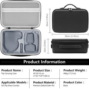 Étui de transport résistant à l'eau en matériau PU noir AMAZEAR pour drone pliable, sac de rangement pour voyage - Product Image 2