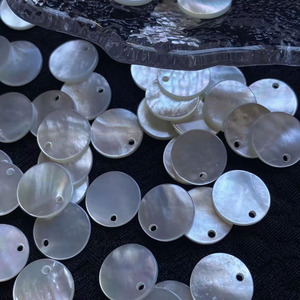 Sanmjewelry Disques ronds en nacre blanche - 10 mm, bases de montage plates <span class=keywords><strong>double</strong></span> <span class=keywords><strong>face</strong></span> pour coquillages DIY, pour incrustation de bords de boucles d'oreilles - Product Image 3