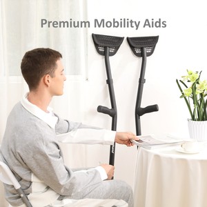 Bastón Axilar Ajustable de Aleación de <span class=keywords><strong>Aluminio</strong></span> Rehand, Cómodo, para Personas con Discapacidad, Color Negro, Clase I - Product Image 6