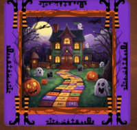 Tapete de Mahjong de Lujo con Diseño de Casa Embrujada de Halloween, Impresión Personalizada, Temática Espeluznante, para Casino, Juegos de Azar y Entretenimiento, Ideal para Fiestas