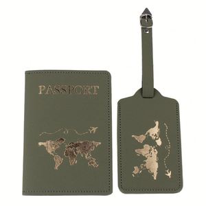 Luxury Slim Travel Passport Holder & Luggage Tag Set With <b>RFID</b> Blocking PU Leather <b>Wallet</b> Case <b>for</b> <b>Men</b> and Women Card Holders - Product Image 3