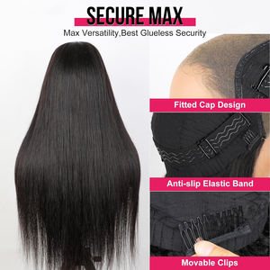 Pelucas precortadas sin pegamento precortadas y rectas para usar y llevar, parte máxima 9x6, pelucas de cabello humano con nudos pequeños preblanqueados de encaje para mujeres negras - Product Image 5