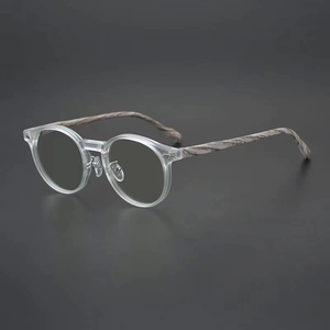 New Retro chống ánh sáng màu xanh kính mắt cho nam giới phụ nữ thoải mái Vòng hạt gỗ khung trong hợp thời trang đen PC chất liệu - Product Image 5